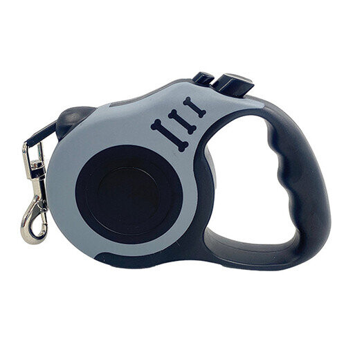 (5M, Grey) Dog Lead Leash Retractable Extendables Lockable