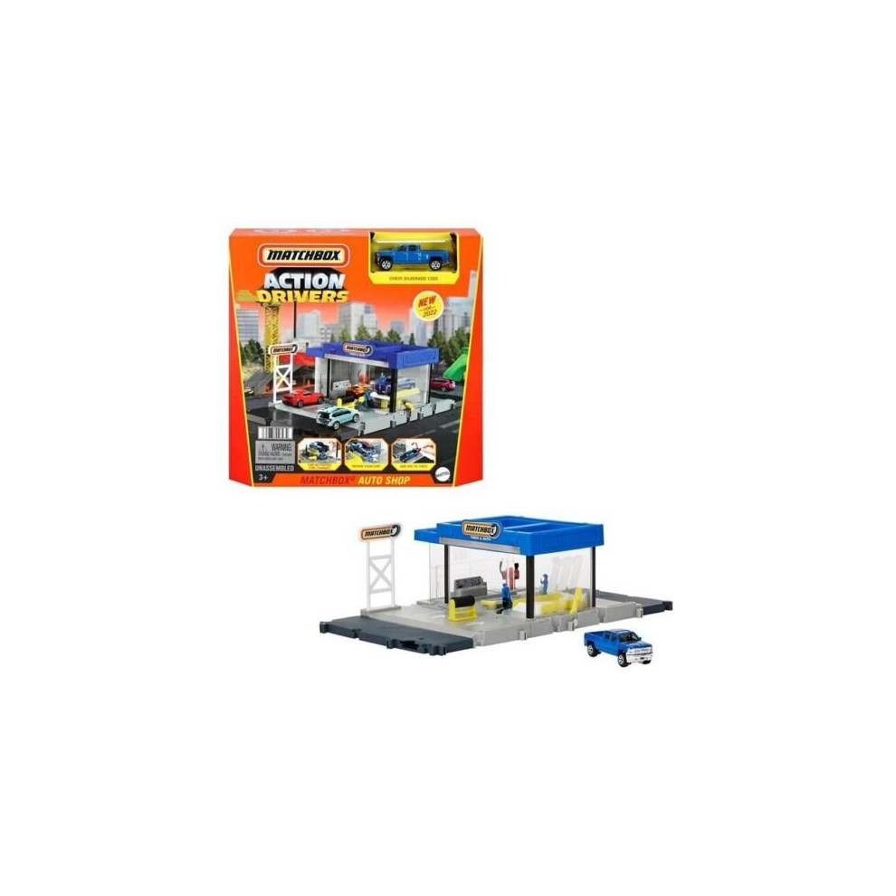 Matchbox Action Drivers Playset Figures with Vehicle Workshop