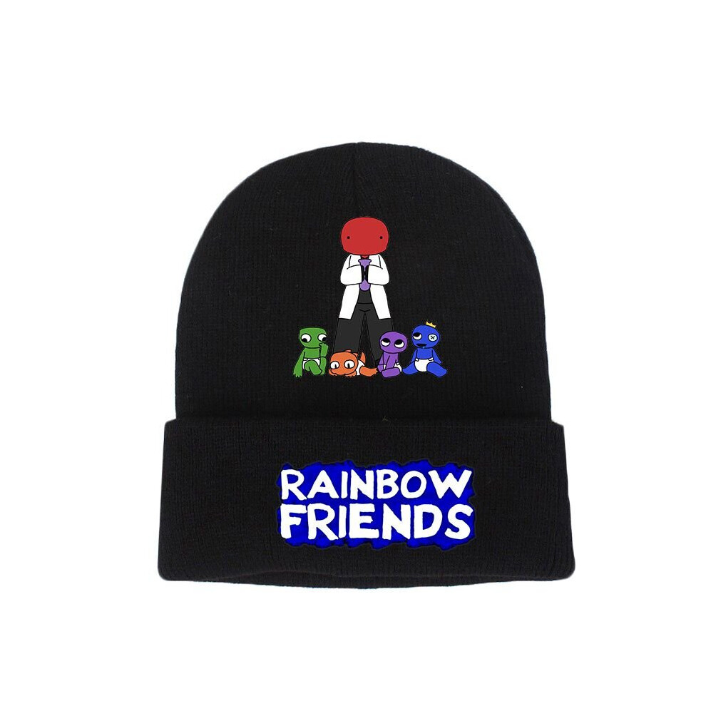 (BlackRed) Friends Rainbow Roblox Black Knitted Cap Printed Hat Warm Men Women Xmas Gift