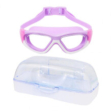 (Purple) Goggles Swimming Antifog Kids Swim Glasses With Ear Plugs No Leak Anti Uv Teens