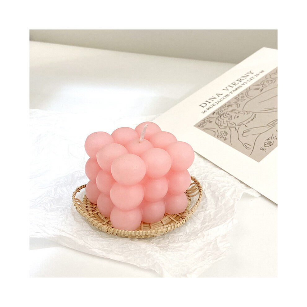 (Pink) 2 cube foam candles Aroma candles  Decorative living room candles Geometric candles Photo accessory candle-image-OPC-PBNBKRC-NEW