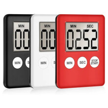 (Red) Ultra-thin Mini LCD Digital Display Kitchen Timer