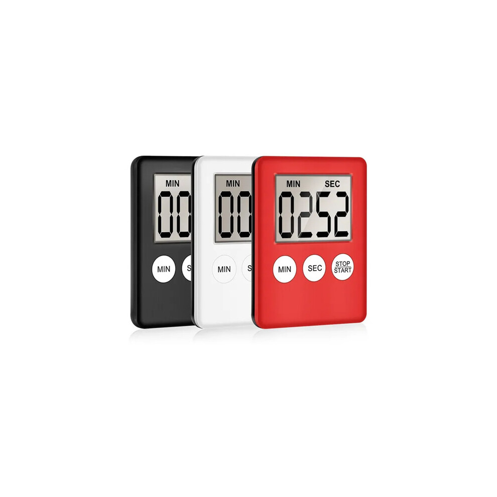 (Red) Ultra-thin Mini LCD Digital Display Kitchen Timer
