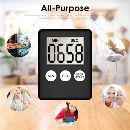 (Red) Ultra-thin Mini LCD Digital Display Kitchen Timer 2