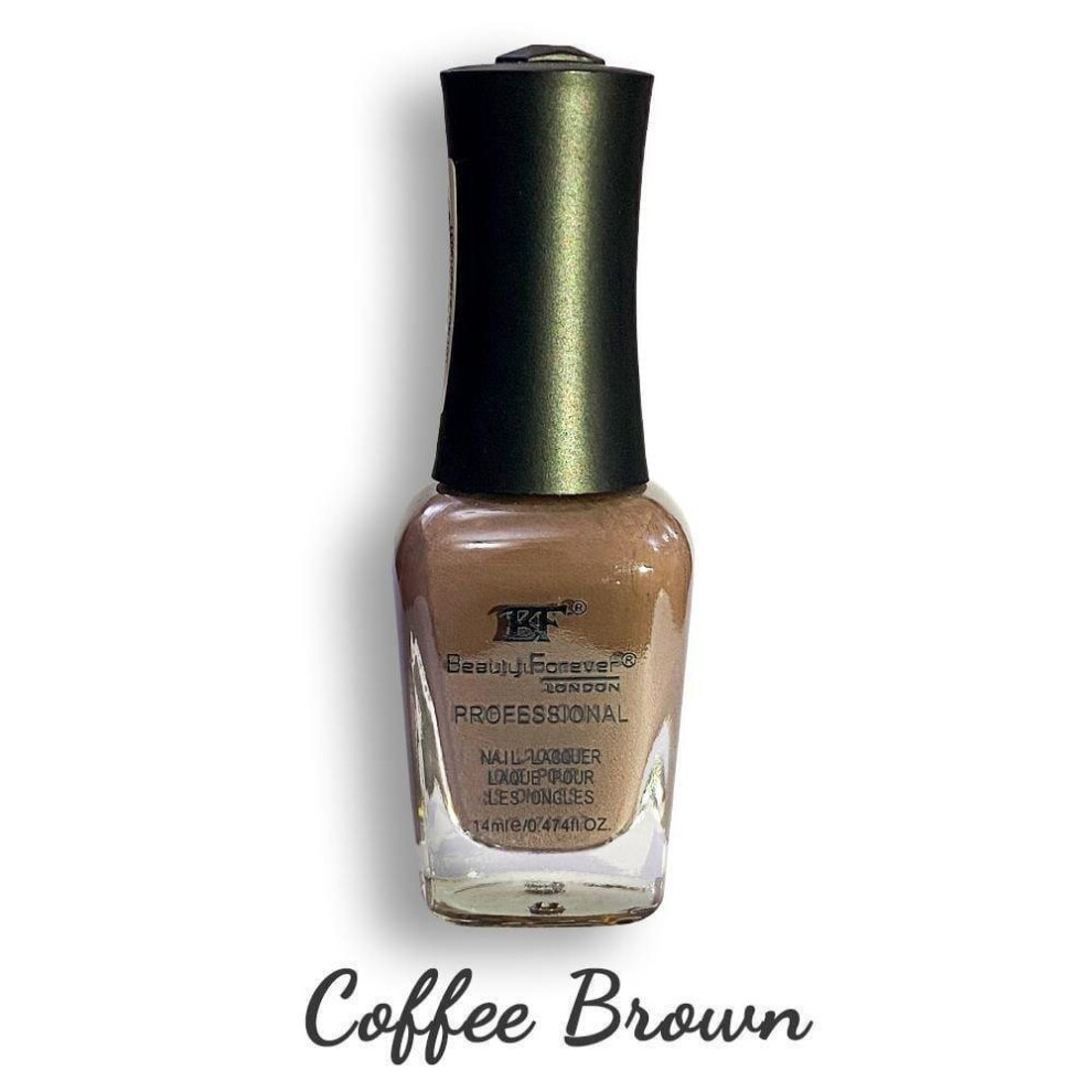 Beauty Forever Brown (16 - Coffee ) Professional Nail Lacquer Nail Polish Glitter & Shine (36 Shades)