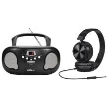 Groov-e GVPS733HPBK Original Boombox Portable CD Player