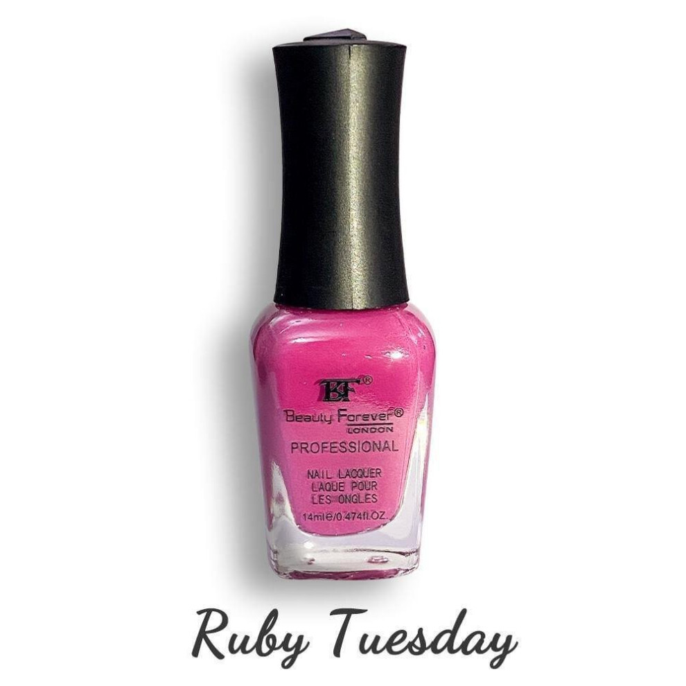 Beauty Forever Pink (07 - Ruby Tuesday) Professional Nail Lacquer Nail Polish Glitter & Shine (36 Shades)