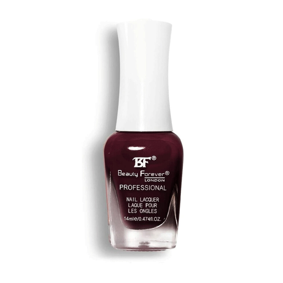 Beauty Forever Red (34 - Mahogany ) Professional Nail Lacquer Nail Polish Glitter & Shine (36 Shades)