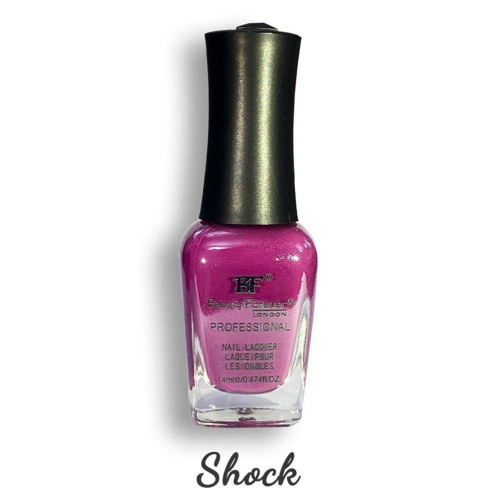 Beauty Forever Multicoloured (24 - Shock) Professional Nail Lacquer Nail Polish Glitter & Shine (36 Shades)