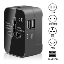 Universal Plug Adapter 2 USB Port Travel Supplies