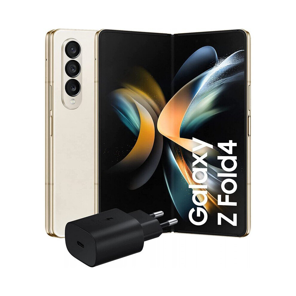 Samsung Galaxy Z Fold4 5G Smartphone Charger Included, Foldable Smartphone 256GB, 2X 6.2”/7.6”1,2 AMOLED Display, Beige 2022