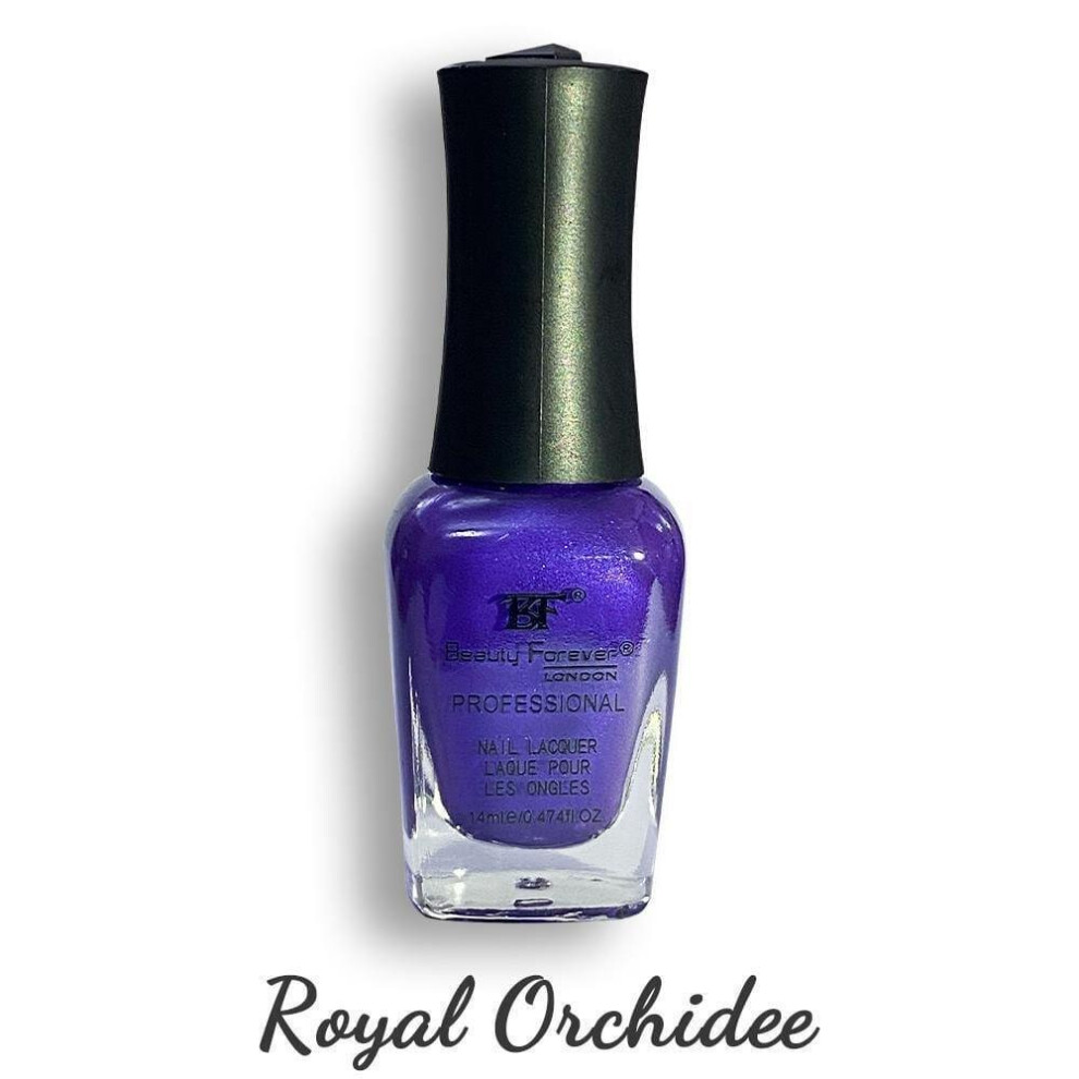 Beauty Forever Blue (28 - Royal Orchidee) Professional Nail Lacquer Nail Polish Glitter & Shine (36 Shades)