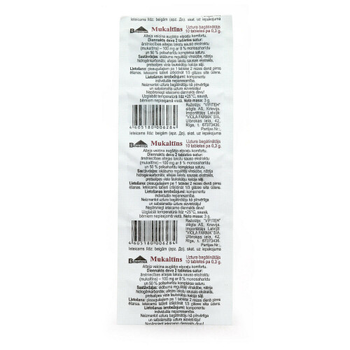 MUKALTIN 10 Tablets Cough Remedy Expectorant