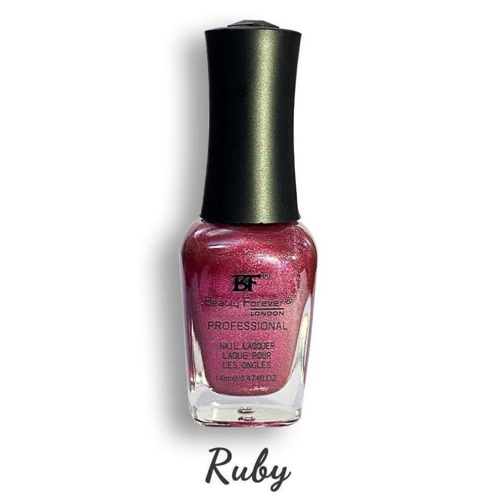 Beauty Forever Pink ( 26 - Ruby) Professional Nail Lacquer Nail Polish Glitter & Shine (36 Shades)