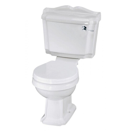 Nuie Legend White Close Coupled Pan, Cistern & Seat + Flush Handle