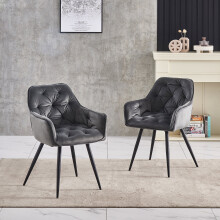 (Set of 2 chairs, Grey) 2/4 Dining Chairs Velvet Chairs home & restaurants