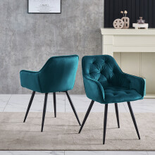 (Set of 2 chairs, Teal) 2/4 Dining Chairs Velvet Chairs home & restaurants
