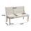 Living And Home Beige Linen Upholstered Tufted Dining Bench 3