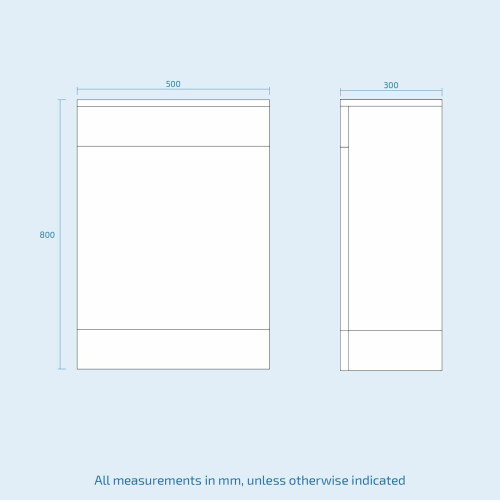 Venis White Bathroom Back To Wall Flat Pack WC Unit W500mm x D300mm 2