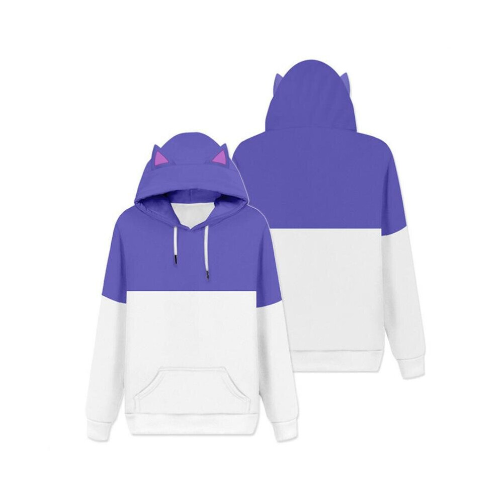 (Long Purple, XS) The Owl House  Luzura 3d Printed Round Neck Longshort Sleeve Hoodie Cosplay 