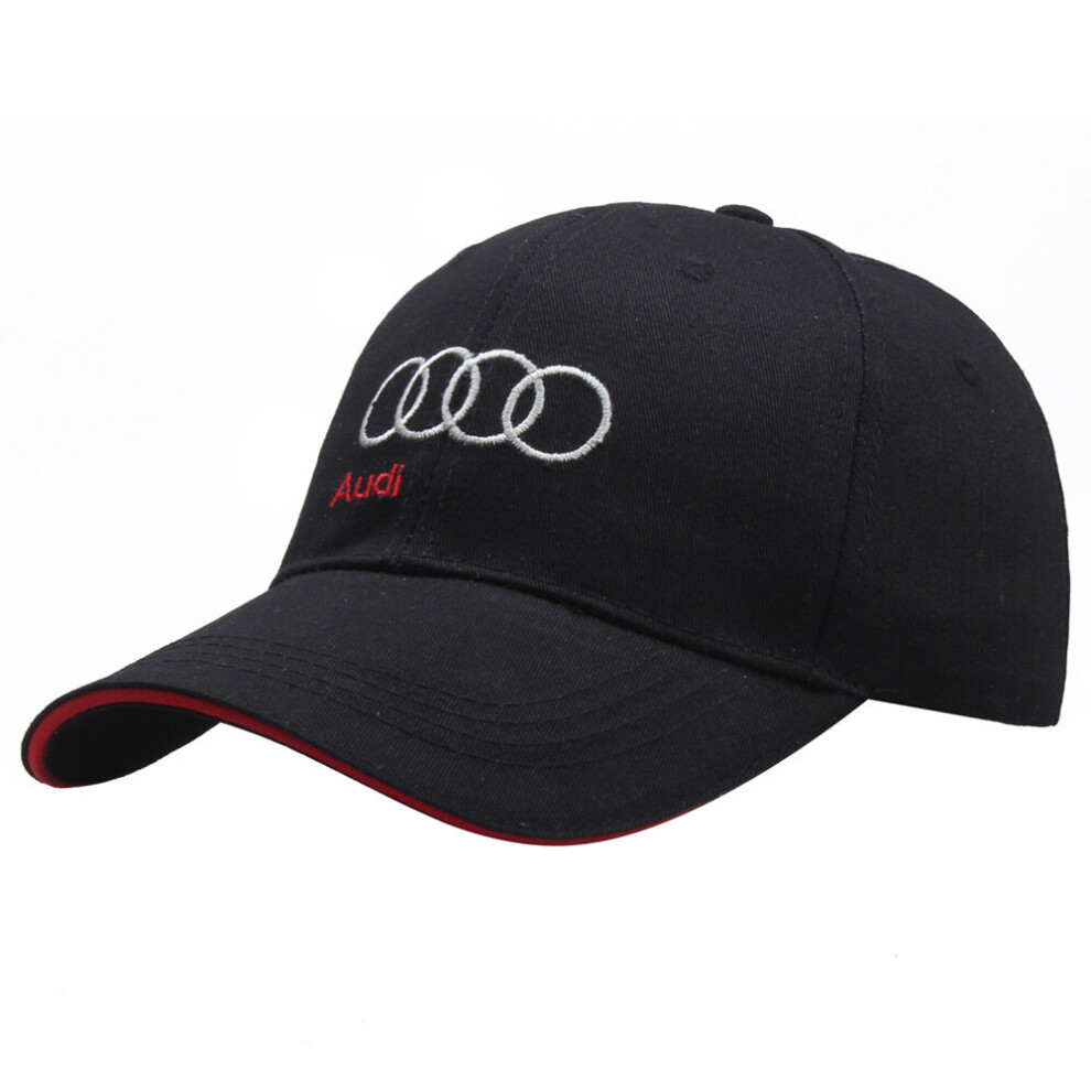 (Audi black) Audi Baseball Cap Embroidery Motorsport Racing Sport Cotton Adjustable Hat
