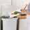 Living And Home 2 Tier 38L Large Rubbish Dustbin Kitchen Recycling Trash Bin with Wheels White 6