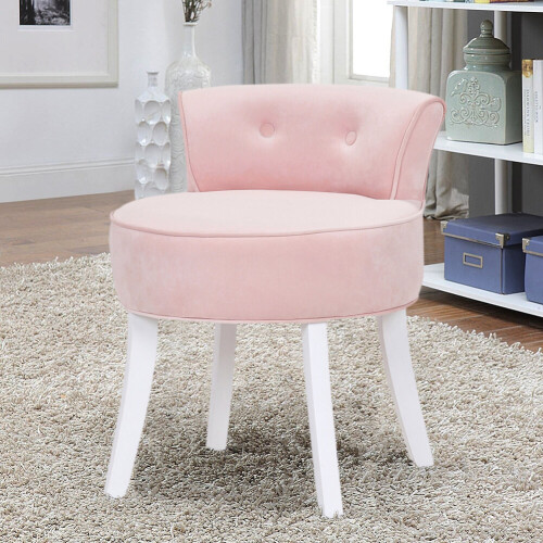 Living And Home Velvet Soft Seat Low Back Vanity Stool Dressing Table Chair 1