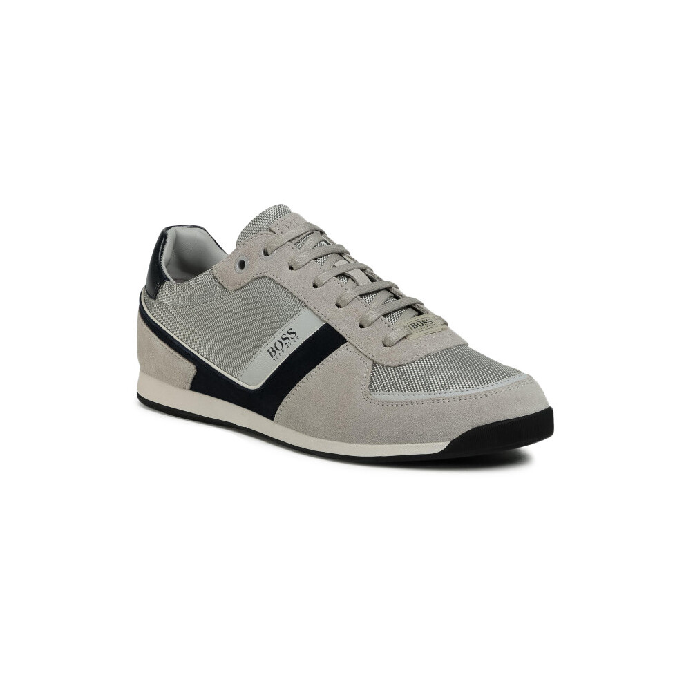 (50407903064-7) Hugo Boss Men's Glaze Lowp Trainers Open Grey