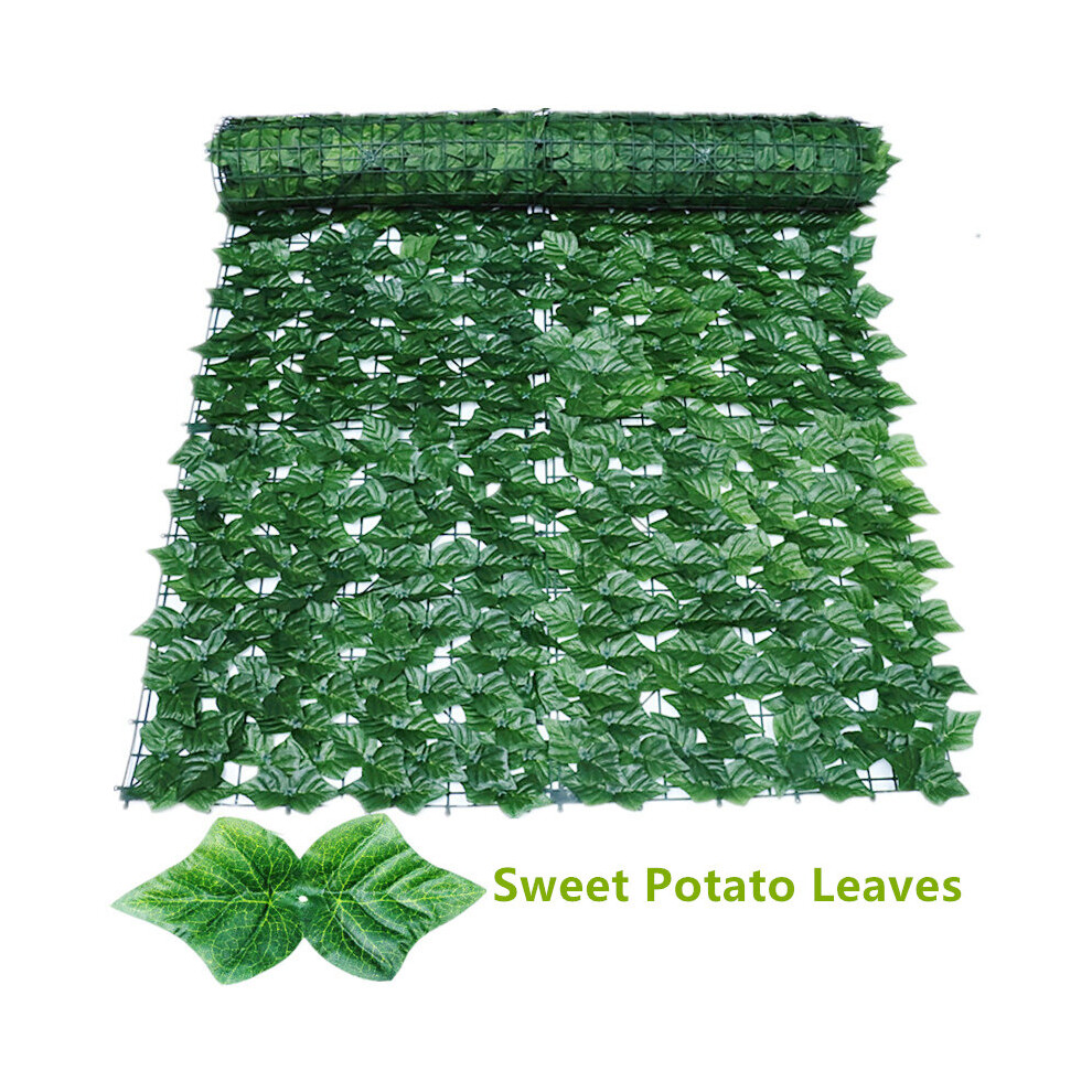 (Sweet Potato Leaves) 3mX0.5m Artificial Leaf Privacy Fence Screen Fake Hedge Panels Balcony Screen Ivy Leaves Fence Screen for Wall Garden Patio Deco