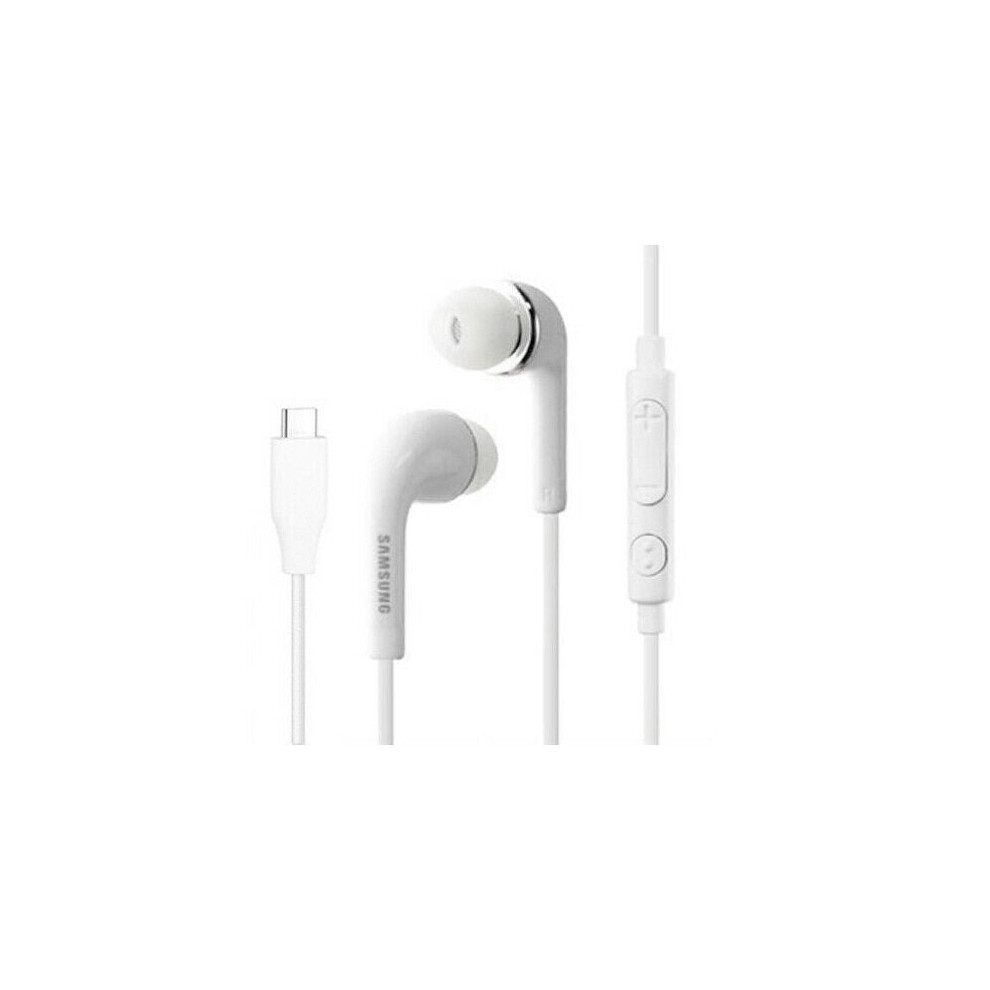 (White) Samsung EHS64 Type-C Earphones Headphones Headset For Galaxy S20 Ultra S20+ A90