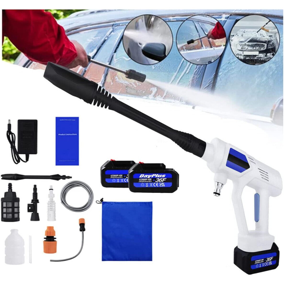 21V Cordless Prussure Washer 2 Batteries  Powerful Garden Washer  for Car Washing and  Household Cleaning