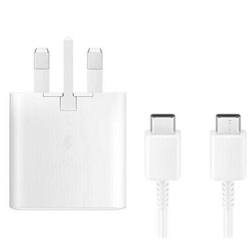 Samsung (White, For Note 9 / Note 8) Samsung EP-TA800 25W USB-C SuperFast Charger Adapter / Cable For S20 Note10 S10 1