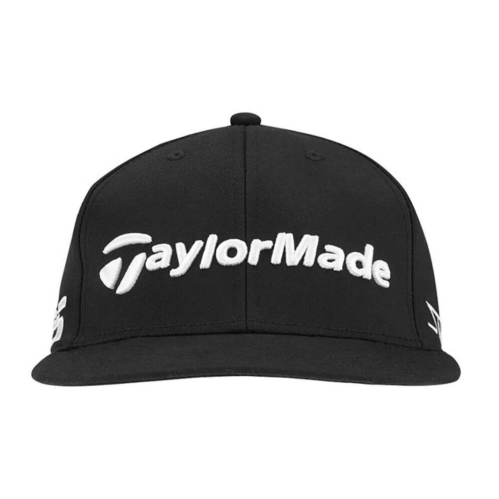 (Black) Taylormade Mens Golf Cap Tour Hat Radar TP5 Stealth Baseball Cap Sun Flat Adults