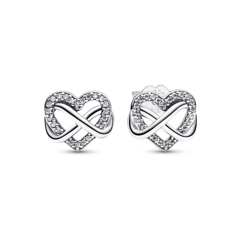 Pandora Sparkling Infinity Heart Stud Earrings  292667C01