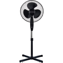 (Black) 16 Inch Pedestal Fan 3 Speed Settings Safety Mesh Grill Oscillating Fan