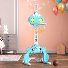 (Cyan) 2-in-1 Toddler Basketball Hoop Football Goal Set