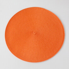 (orange) 4 Packs of Round Jacquard Weaved Non Slip Placemats Dining Table Place Mats Set