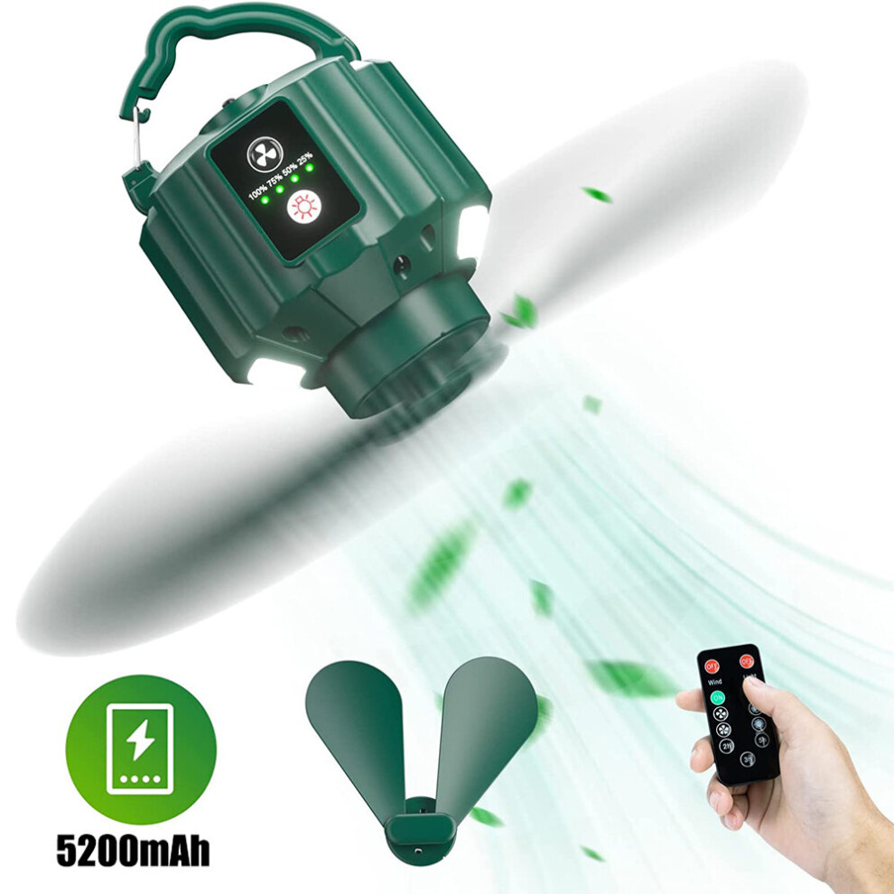 Camping Tent Ceiling Fans, Ceiling Fans with Light and Remote Control