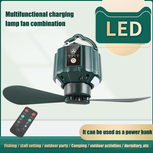 Camping Tent Ceiling Fans, Ceiling Fans with Light and Remote Control 1