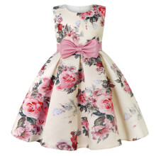 (Pink, 7-8 Years) Kids girls dress Elegant printed floral dress UK