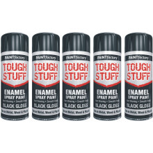 5 x 400ml Enamel Black Gloss Spray Paint DIY Wood Crafts Art Metal