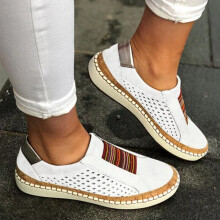 (White, UK 5) Womens Slip On Pumps Trainers Loafers Ladies Sneaker Casual Flat Soft Shoes Size