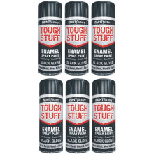 6 x 400ml Enamel Black Gloss Spray Paint DIY Wood Crafts Art Metal