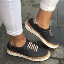 (Black, UK 2) Womens Slip On Pumps Trainers Loafers Ladies Sneaker Casual Flat Soft Shoes Size