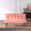 Living And Home (Pink) Modern Fabric Padded Convertible Sofa Bed 2