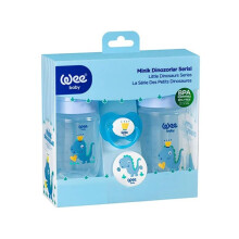 Wee Baby Little Dinosaur Printed Baby Feeding Bottles With Soother