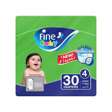 Fine Baby Double Lock Large Diapers Size 4, 7-14 Kg 30's
