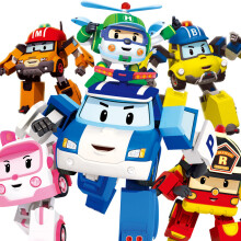 6X Academy Robocar Toys Poli Roy Amber Robot Mark Bucky Transformers Robot Car
