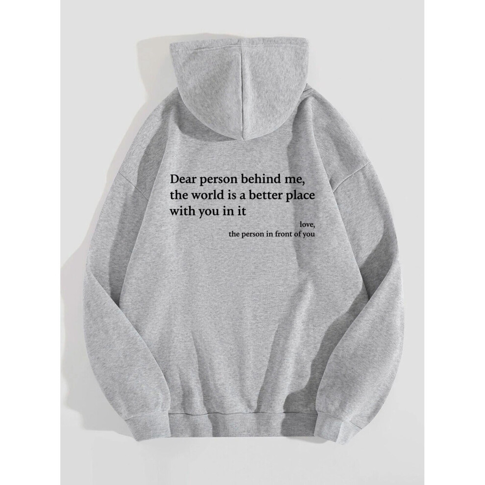 (Gray, 3XL) Dear Person Behind Me Sweatshirt Hoodie,Dear Person Behind Me Hoodie