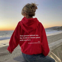 (Red, L) Dear Person Behind Me Sweatshirt Hoodie,Dear Person Behind Me Hoodie